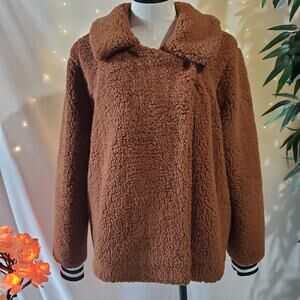 BB Dakota Steve Madden NWOT As She Goes Teddy Bear Fleece Jacket Women's Size L